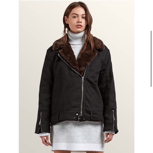 Volcom PerfectStone Faux Fur Lined Moto Jacket - Picture 3 of 15